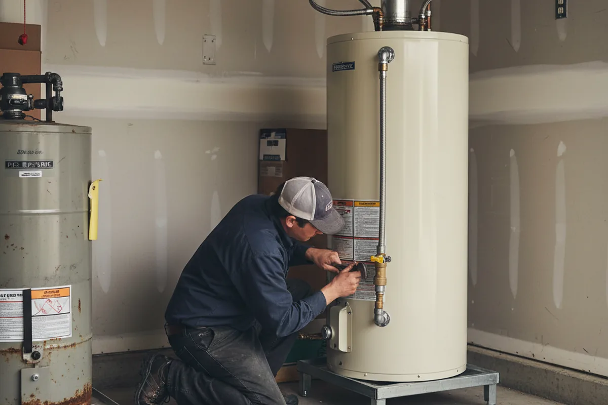 Water heater and shutoff valve replacement in Marinette