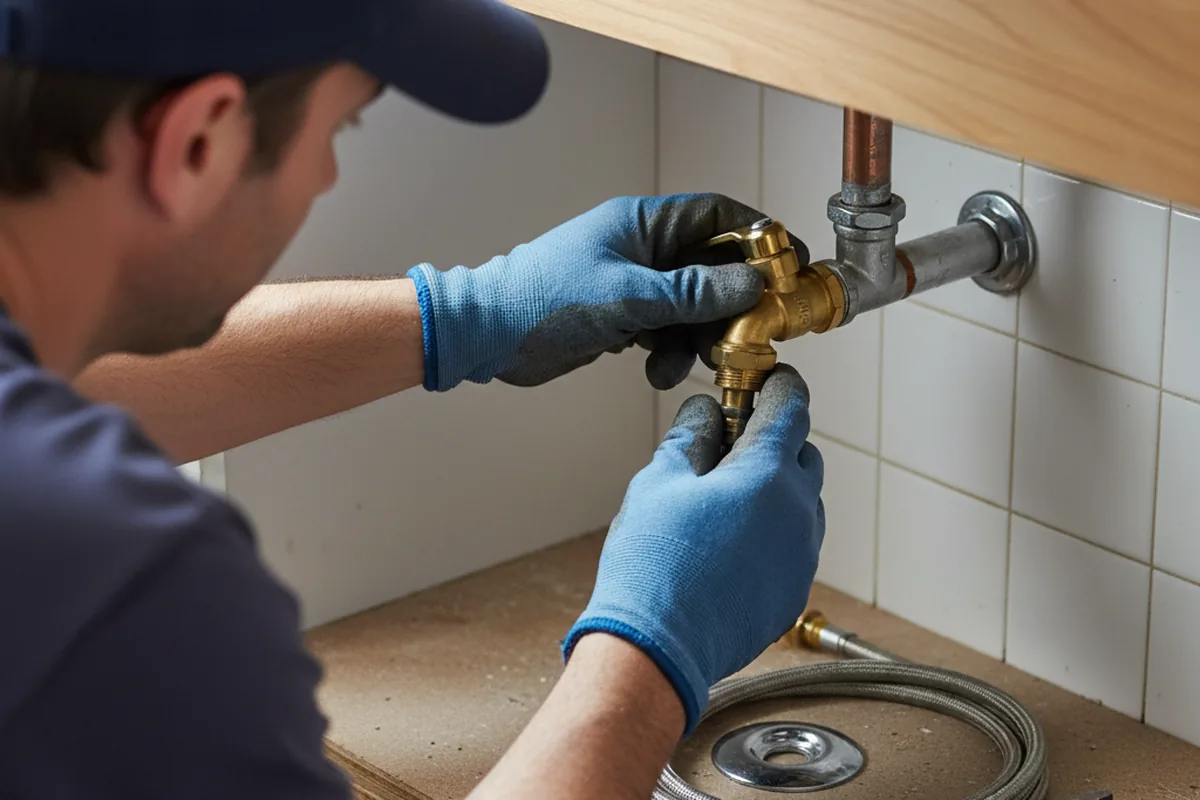 Shutoff valve and fitting work during Burst Pipe Repair in Marinette